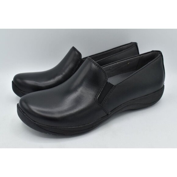 Dansko Womens EU 40 US 9.5-10 Nora Black Leather Slip On Loafers Shoes Clogs - Picture 2 of 11